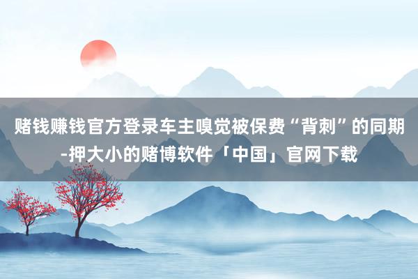 赌钱赚钱官方登录车主嗅觉被保费“背刺”的同期-押大小的赌博软件「中国」官网下载