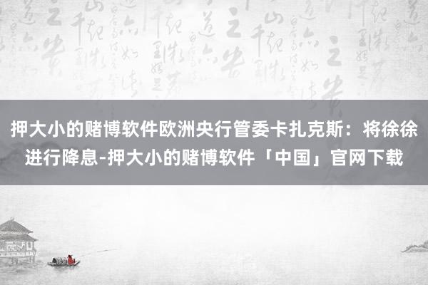 押大小的赌博软件欧洲央行管委卡扎克斯：将徐徐进行降息-押大小的赌博软件「中国」官网下载