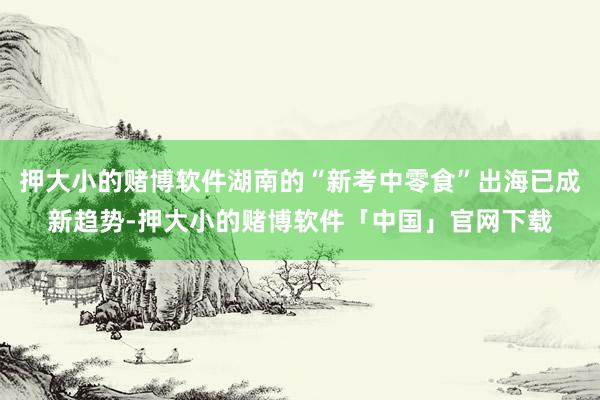 押大小的赌博软件湖南的“新考中零食”出海已成新趋势-押大小的赌博软件「中国」官网下载