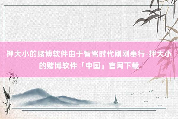 押大小的赌博软件由于智驾时代刚刚奉行-押大小的赌博软件「中国」官网下载
