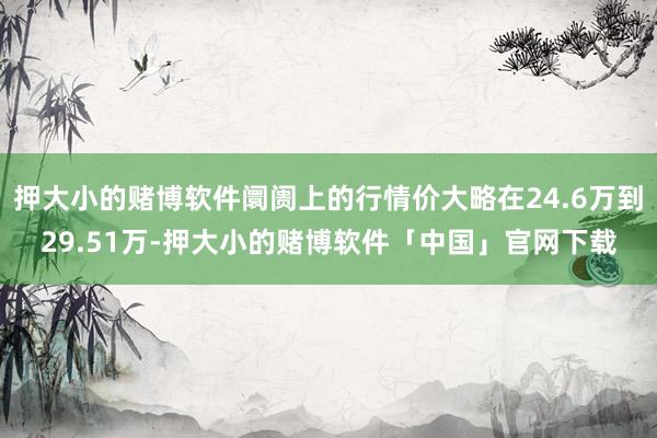 押大小的赌博软件阛阓上的行情价大略在24.6万到29.51万-押大小的赌博软件「中国」官网下载