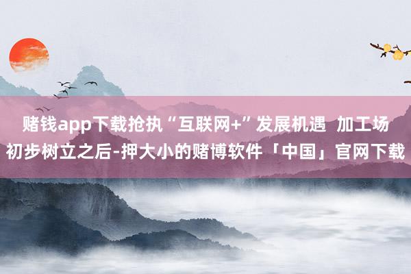 赌钱app下载抢执“互联网+”发展机遇  加工场初步树立之后-押大小的赌博软件「中国」官网下载
