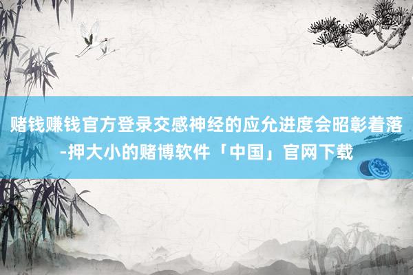赌钱赚钱官方登录交感神经的应允进度会昭彰着落-押大小的赌博软件「中国」官网下载