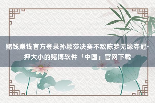 赌钱赚钱官方登录孙颖莎决赛不敌陈梦无缘夺冠-押大小的赌博软件「中国」官网下载