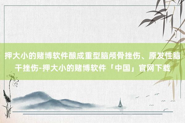 押大小的赌博软件酿成重型脑颅骨挫伤、原发性脑干挫伤-押大小的赌博软件「中国」官网下载