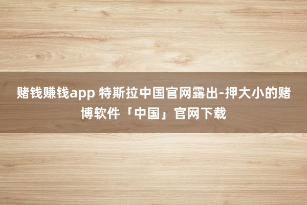 赌钱赚钱app 　　特斯拉中国官网露出-押大小的赌博软件「中国」官网下载