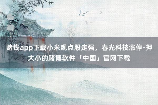 赌钱app下载小米观点股走强，春光科技涨停-押大小的赌博软件「中国」官网下载