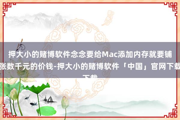 押大小的赌博软件念念要给Mac添加内存就要铺张数千元的价钱-押大小的赌博软件「中国」官网下载