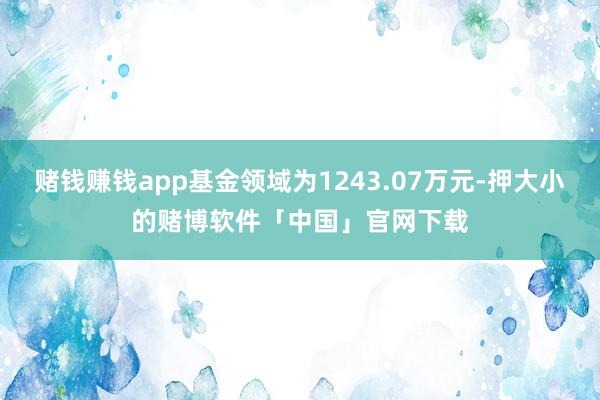 赌钱赚钱app基金领域为1243.07万元-押大小的赌博软件「中国」官网下载