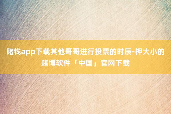 赌钱app下载其他哥哥进行投票的时辰-押大小的赌博软件「中国」官网下载