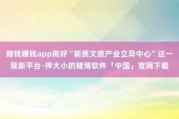 赌钱赚钱app用好“新质文旅产业立异中心”这一簇新平台-押大小的赌博软件「中国」官网下载