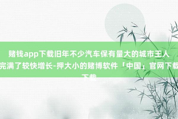 赌钱app下载旧年不少汽车保有量大的城市王人完满了较快增长-押大小的赌博软件「中国」官网下载