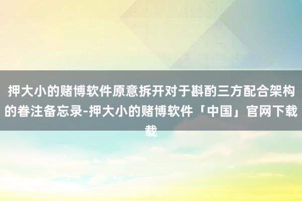 押大小的赌博软件原意拆开对于斟酌三方配合架构的眷注备忘录-押大小的赌博软件「中国」官网下载
