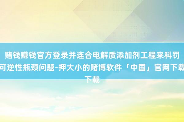 赌钱赚钱官方登录并连合电解质添加剂工程来科罚可逆性瓶颈问题-押大小的赌博软件「中国」官网下载