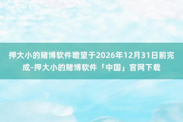 押大小的赌博软件瞻望于2026年12月31日前完成-押大小的赌博软件「中国」官网下载