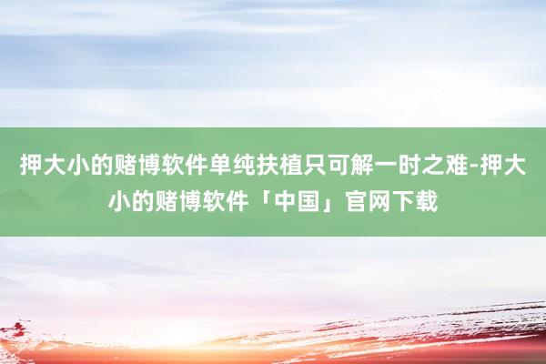 押大小的赌博软件单纯扶植只可解一时之难-押大小的赌博软件「中国」官网下载