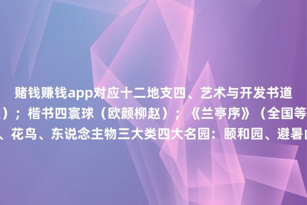 赌钱赚钱app对应十二地支四、艺术与开发书道：四体（正/草/隶/篆）；楷书四寰球（欧颜柳赵）；《兰亭序》（全国等一转书）国画：山水、花鸟、东说念主物三大类四大名园：颐和园、避暑山庄、拙政园、留园四大名楼：岳阳楼、黄鹤楼、滕王阁、大不雅楼五、习尚礼节五常：仁、义、礼、智、信（作念东说念主准则）五伦：君臣、父子、昆玉、配偶、一又友（东说念主伦相关）传统节日：春节、元宵、辉煌、端午、中秋、重阳（骨气+习尚）五礼：吉（祭祀）、凶（丧葬）、军（征伐）、宾（朝聘）、嘉（婚冠）-押大小的赌博软件「中国」官网下载