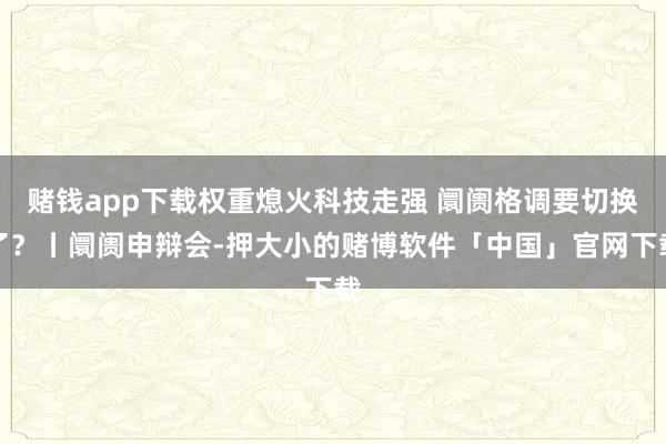 赌钱app下载权重熄火科技走强 阛阓格调要切换了？丨阛阓申辩会-押大小的赌博软件「中国」官网下载