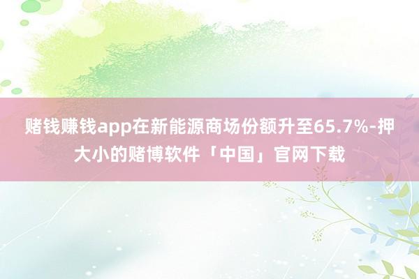 赌钱赚钱app在新能源商场份额升至65.7%-押大小的赌博软件「中国」官网下载