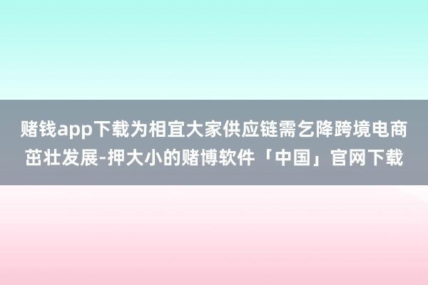 赌钱app下载为相宜大家供应链需乞降跨境电商茁壮发展-押大小的赌博软件「中国」官网下载
