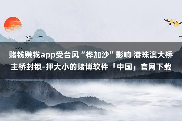 赌钱赚钱app受台风“桦加沙”影响 港珠澳大桥主桥封锁-押大小的赌博软件「中国」官网下载